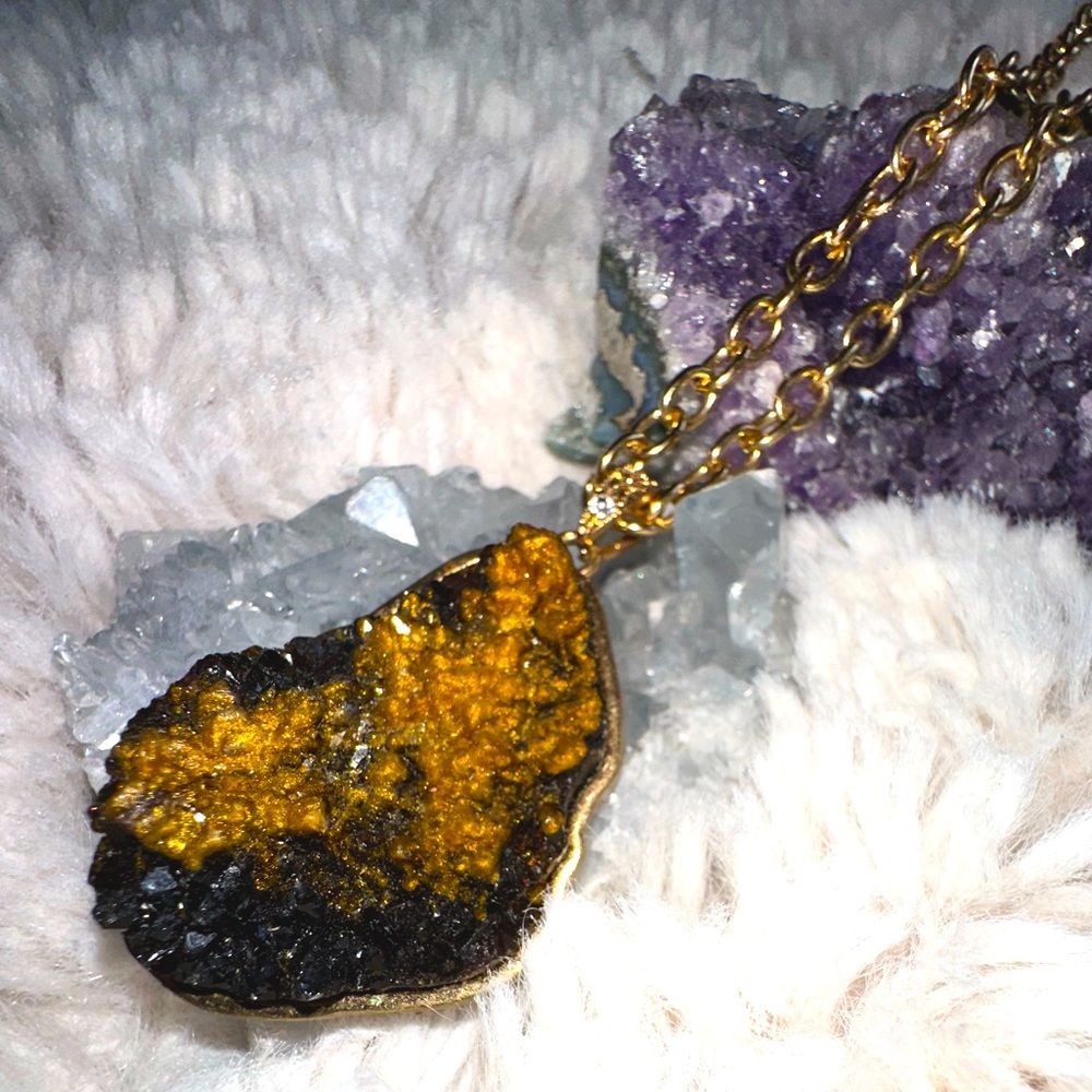Geode necklace costume jewelry
